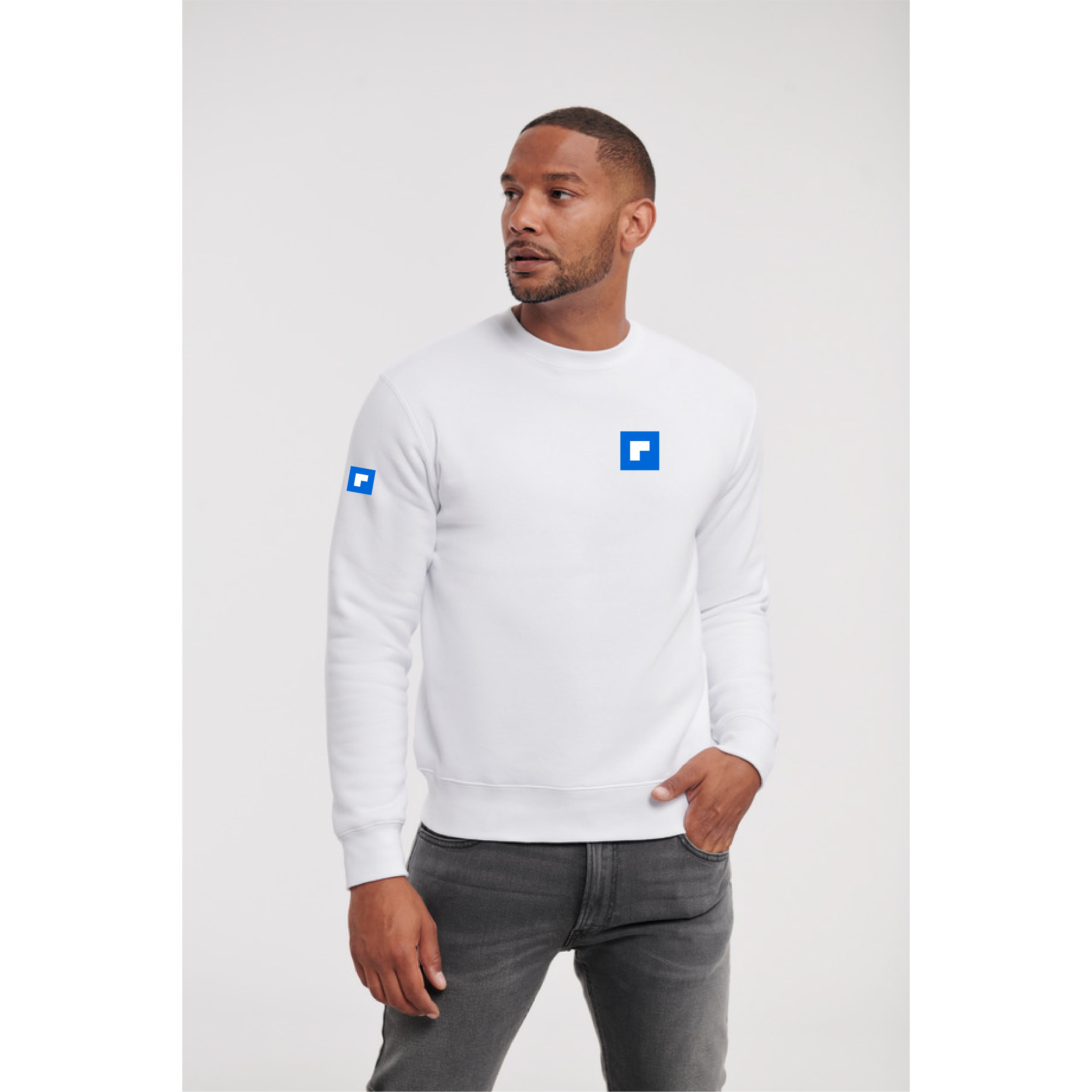 White athletic sweatshirt sale