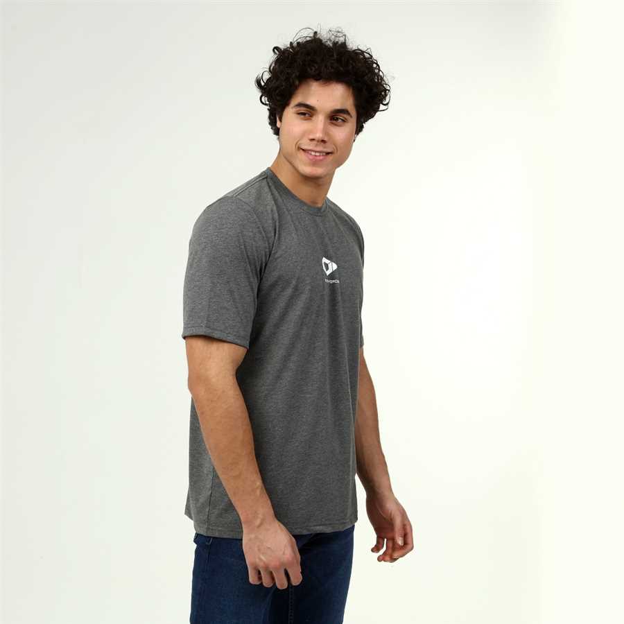 Men's Active Style Cotton Anthracite Melange T-Shirt