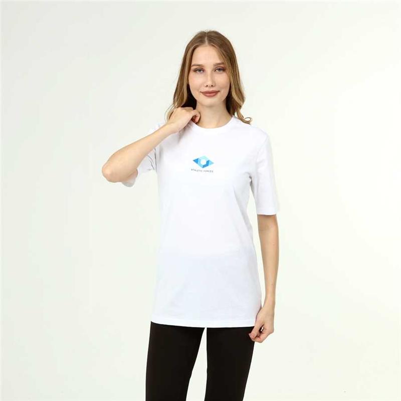 Weißes T-Shirt aus Baumwolle im aktiven Stil für Damen