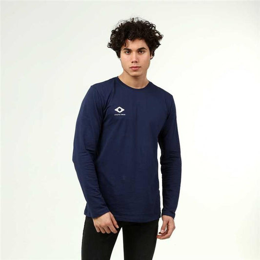Langarm-T-Shirt aus Baumwolle im aktiven Stil für Herren in Marineblau