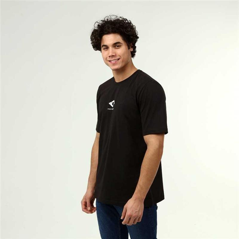 Schwarzes T-Shirt aus Baumwolle im Active-Stil für Herren