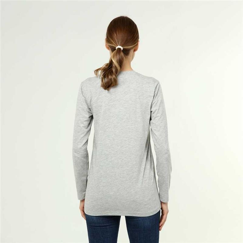 Women's Active Style Cotton Long Sleeve Gray Melange T-Shirt