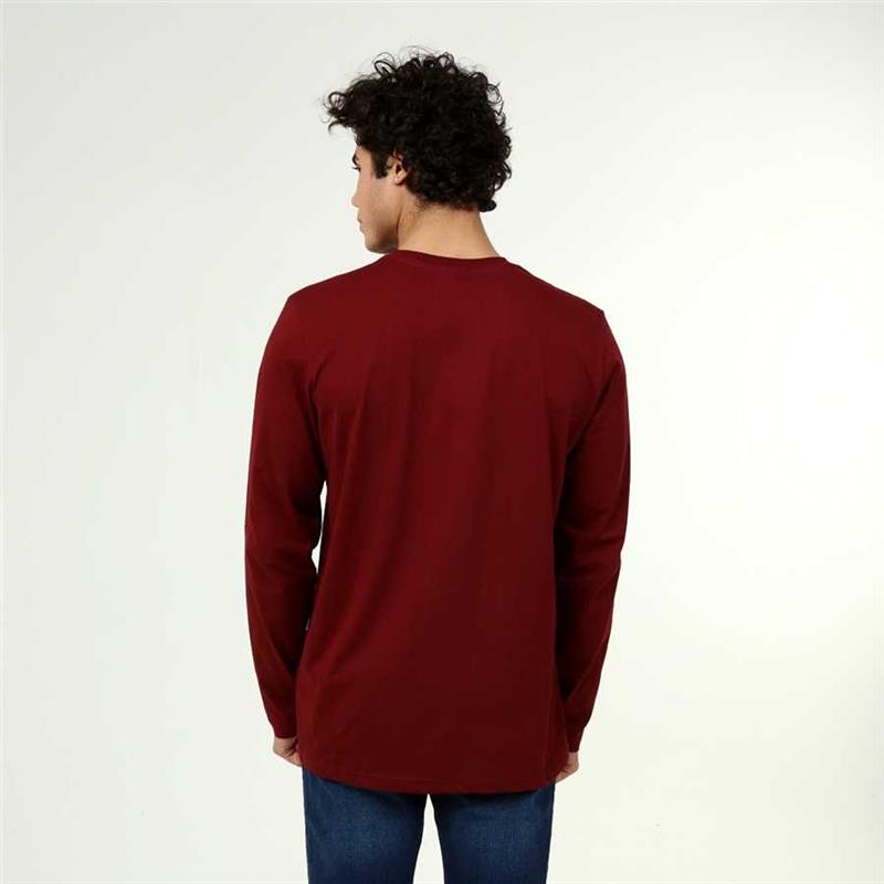 Men's Active Style Cotton Long Sleeve Burgundy T-Shirt – Athletic