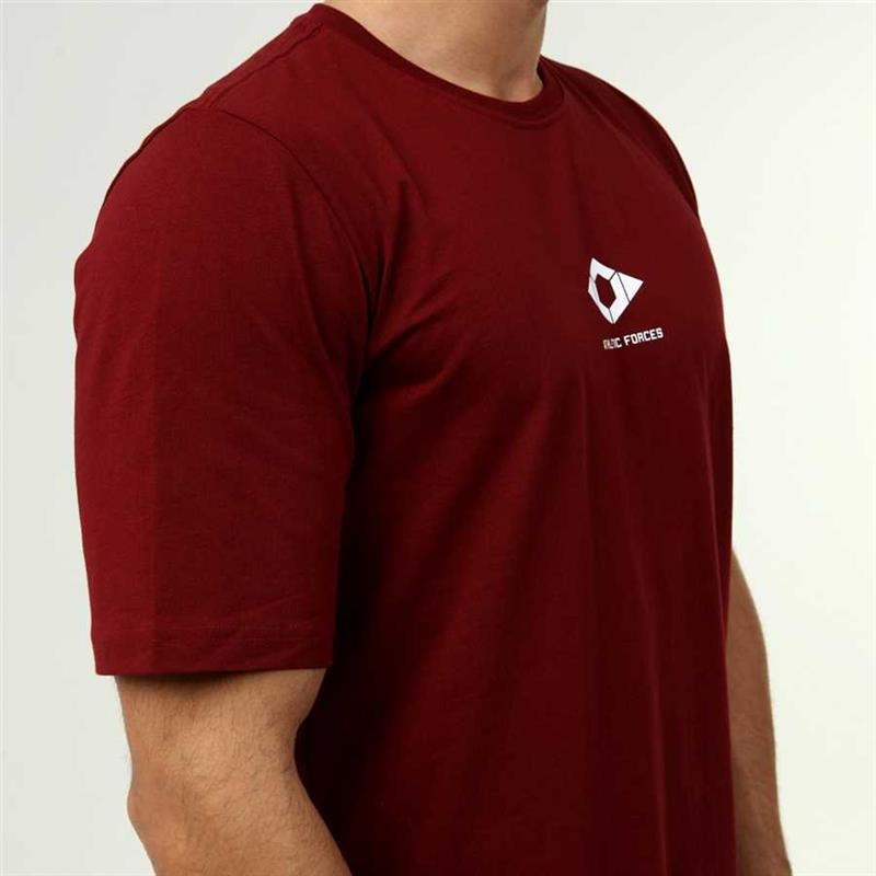 Men's Active Style Cotton Burgundy T-Shirt