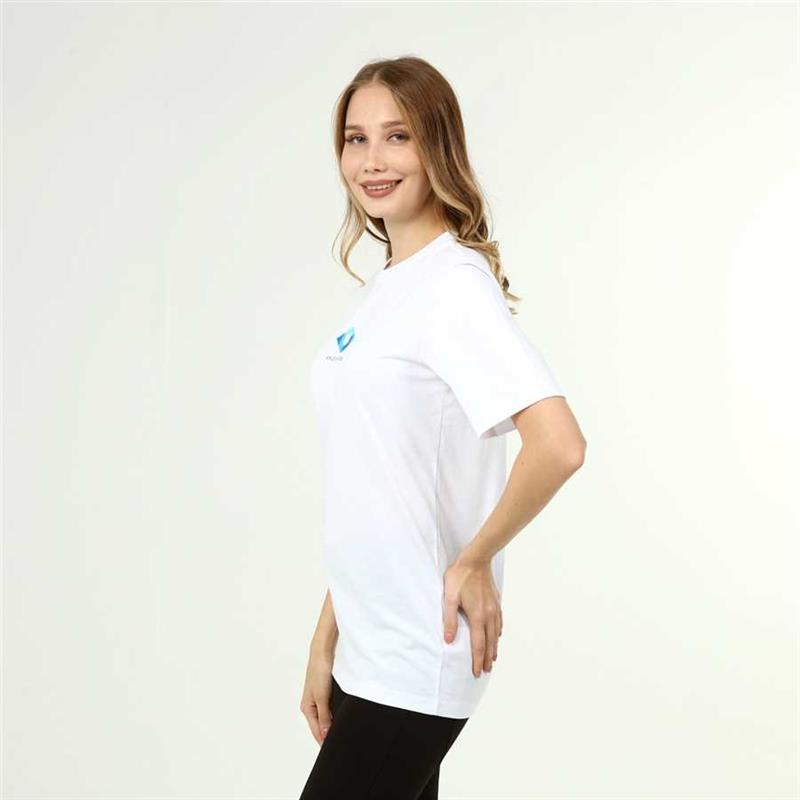 Weißes T-Shirt aus Baumwolle im aktiven Stil für Damen