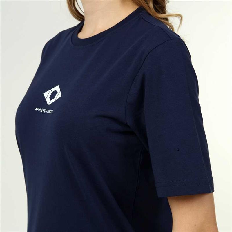 Women's Active Style Cotton Navy Blue T-Shirt