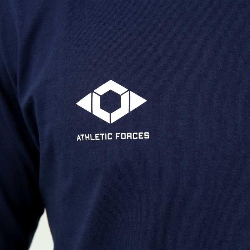 Men's Active Style Cotton Long Sleeve Navy Blue T-Shirt