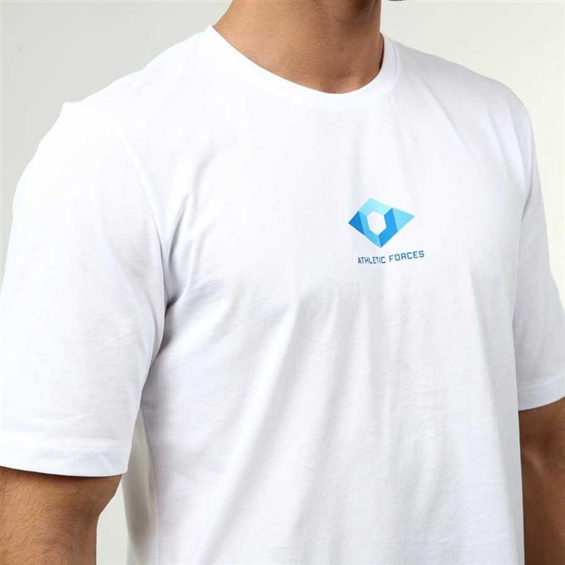 T-shirt blanc en coton Active Style pour hommes